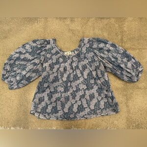 Mille Viva Top in Blue Pansy size XL